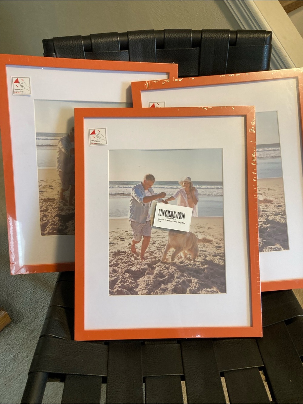 Wall Art Frame, vibrant Orange with White Mat, 11x14/ 8x10